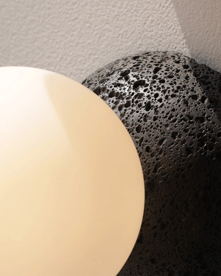 Applique murale WOMO Globe en verre blanc et noir-WM6103