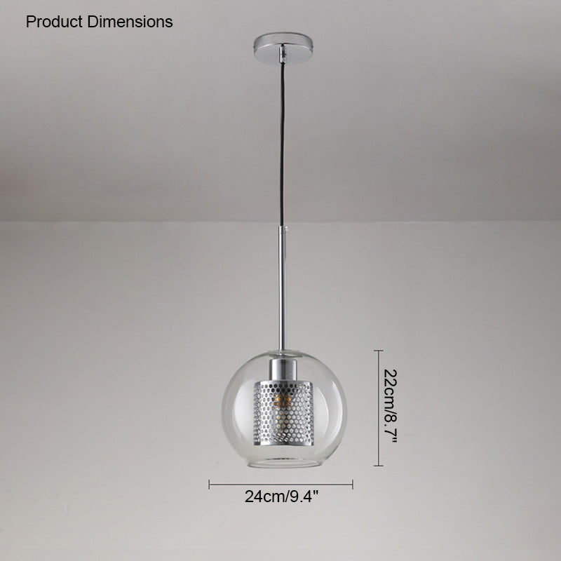 WOMO Élégant Rond/Cylindre Verre Suspension Lumineuse-WM2095