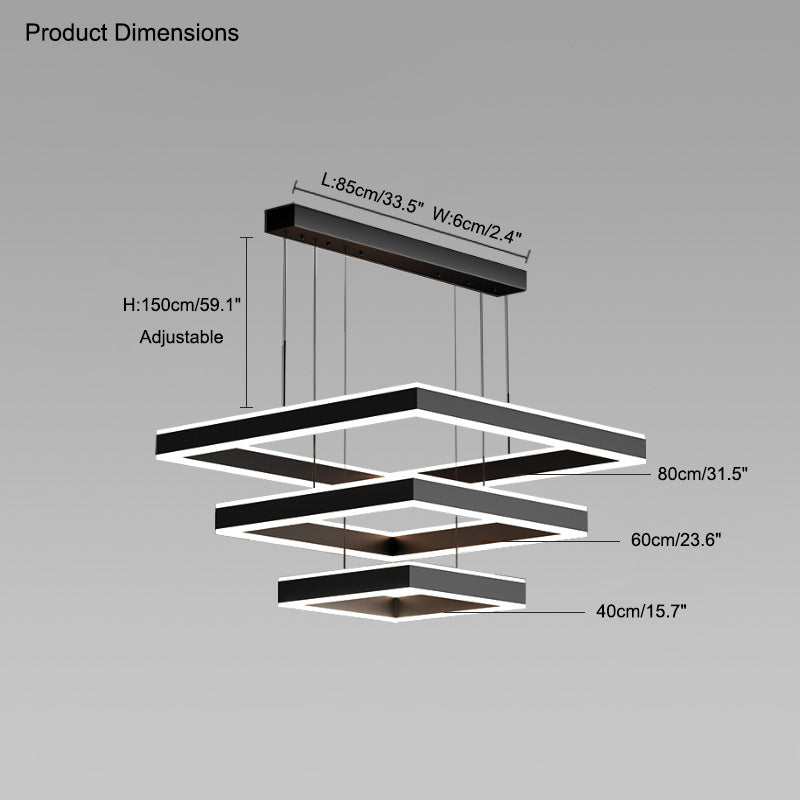 WOMO Lustre Rectangulaire Led Noir-WM2016