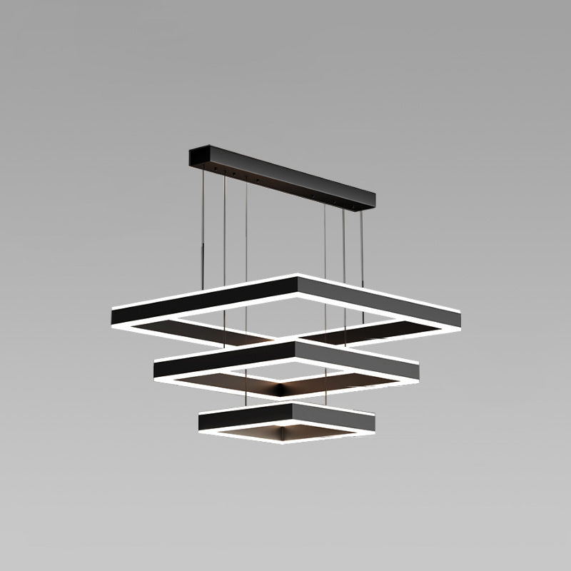 WOMO Lustre Rectangulaire Led Noir-WM2016