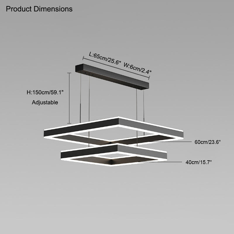 WOMO Lustre Rectangulaire Led Noir-WM2016