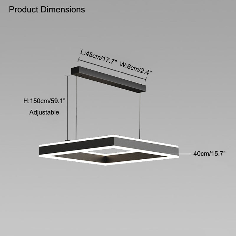WOMO Lustre Rectangulaire Led Noir-WM2016