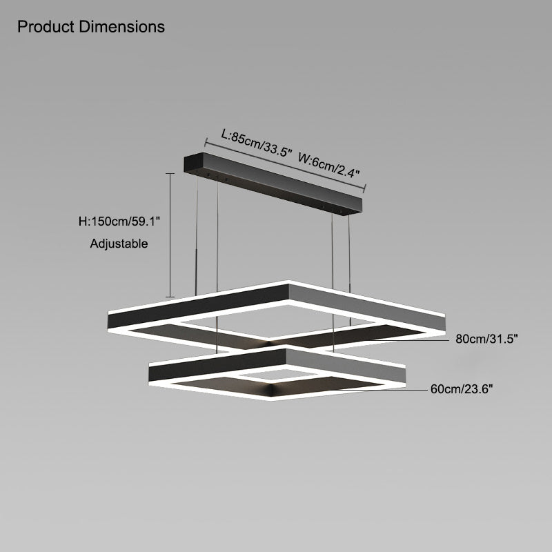 WOMO Lustre Rectangulaire Led Noir-WM2016