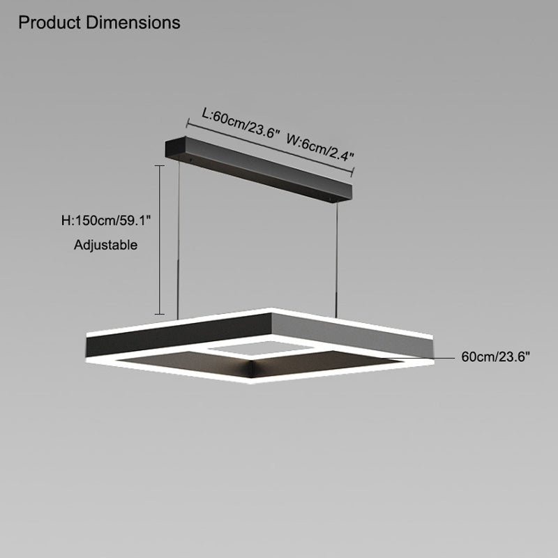 WOMO Lustre Rectangulaire Led Noir-WM2016
