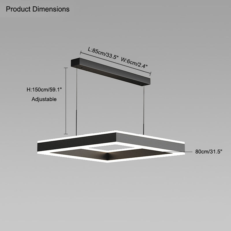 WOMO Lustre Rectangulaire Led Noir-WM2016