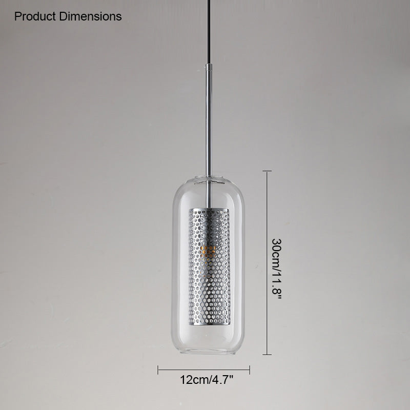 WOMO Élégant Rond/Cylindre Verre Suspension Lumineuse-WM2095