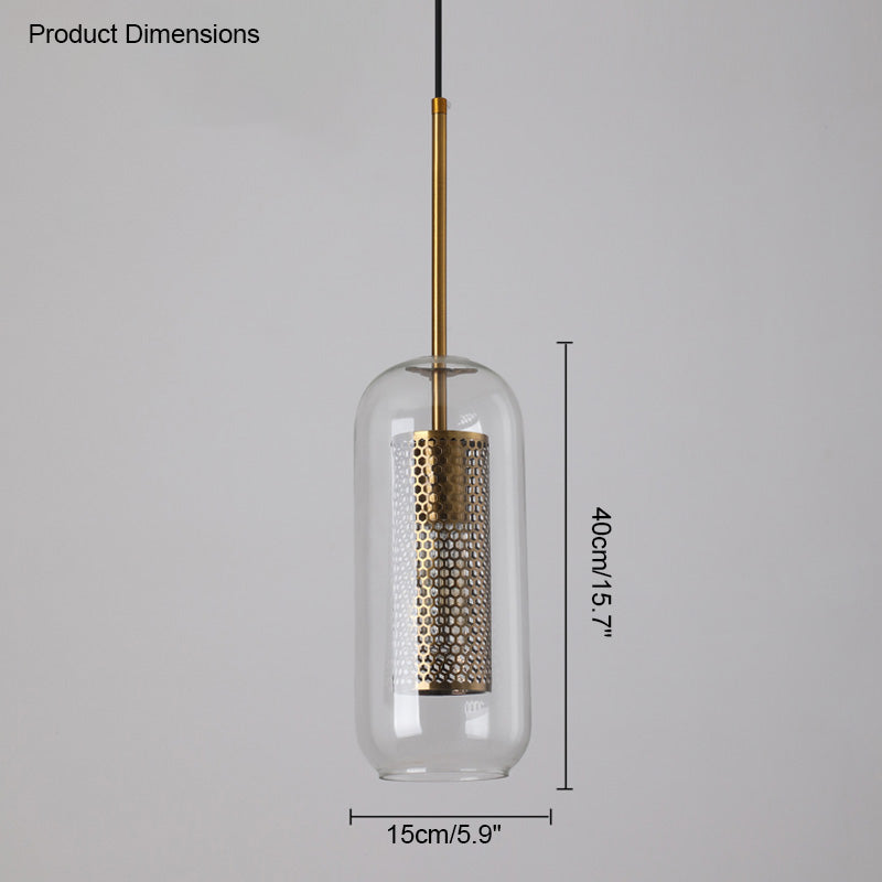 WOMO Élégant Rond/Cylindre Verre Suspension Lumineuse-WM2095