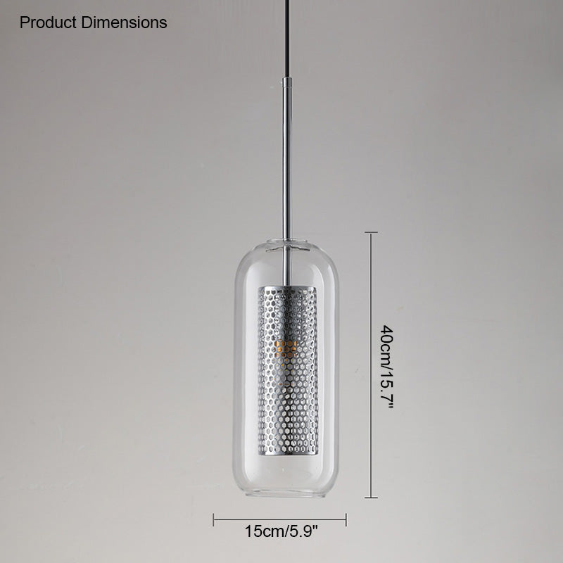 WOMO Élégant Rond/Cylindre Verre Suspension Lumineuse-WM2095