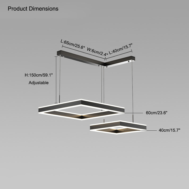 WOMO Lustre Rectangulaire Led Noir-WM2016