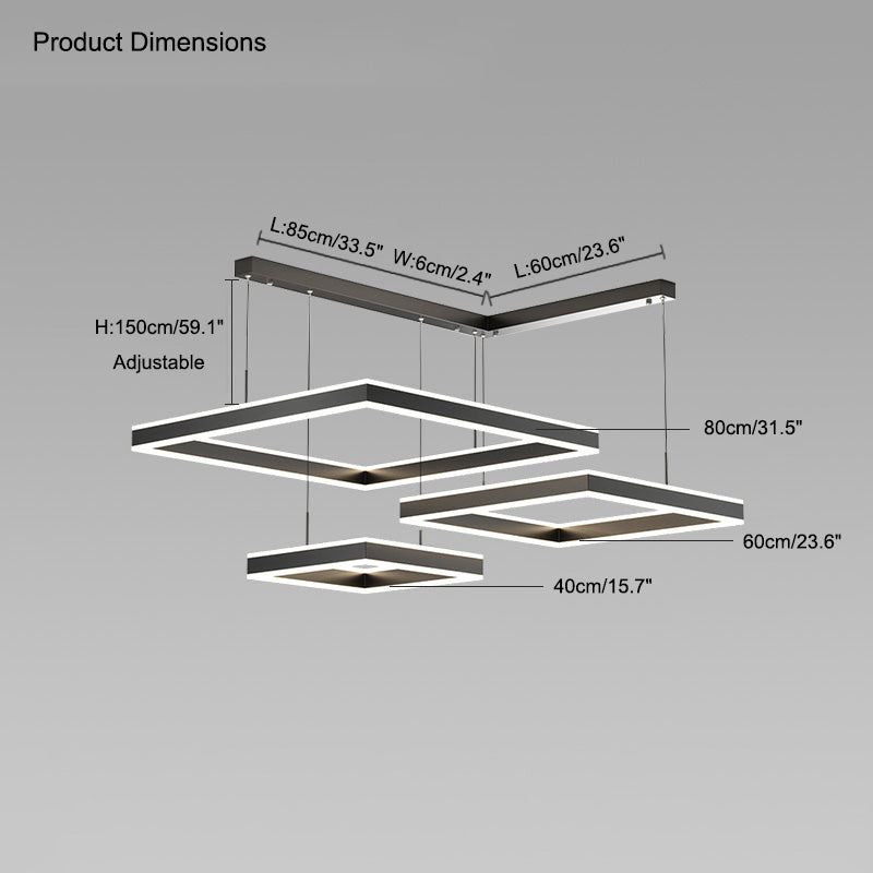 WOMO Lustre Rectangulaire Led Noir-WM2016