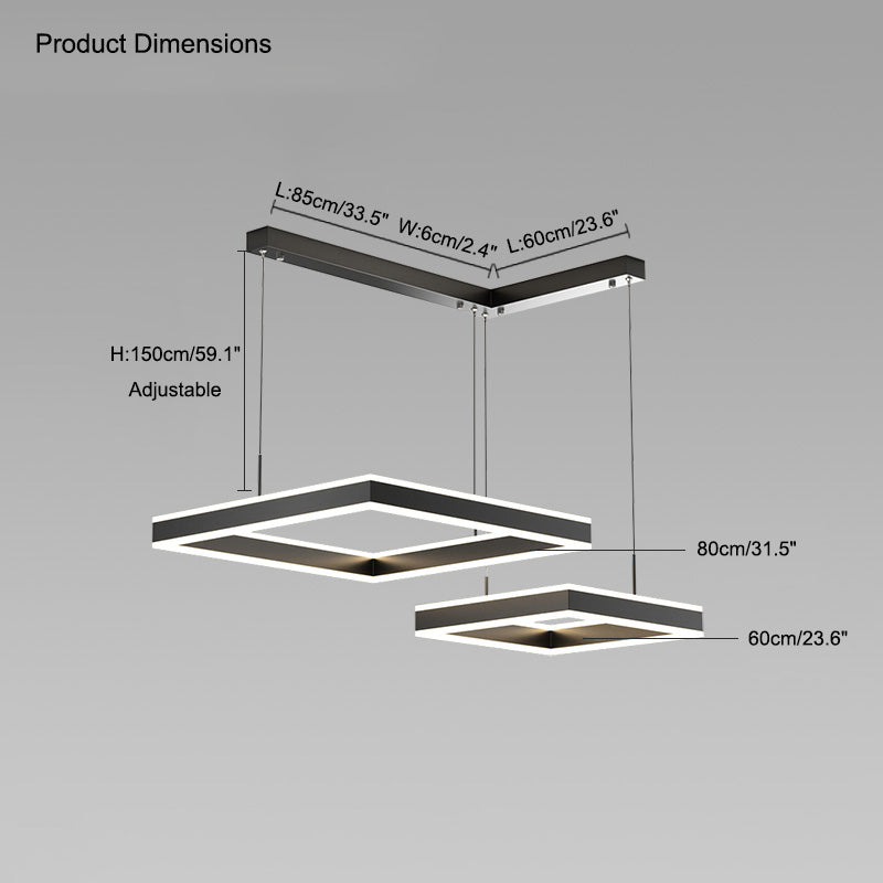 WOMO Lustre Rectangulaire Led Noir-WM2016