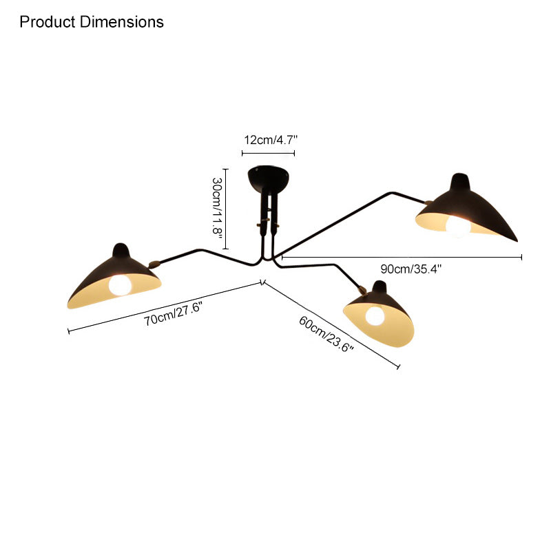 WOMO Lustre Plusieurs Ampoules Noir/Blanc-WM2057