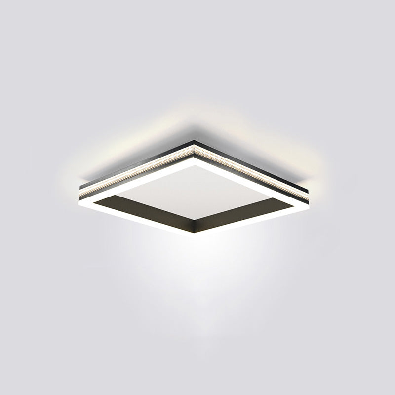 WOMO Plafonnier LED Carré Rond Noir - WM1058