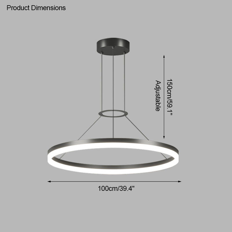 WOMO Lustre Cercle Led Noir/Blanc-WM2170