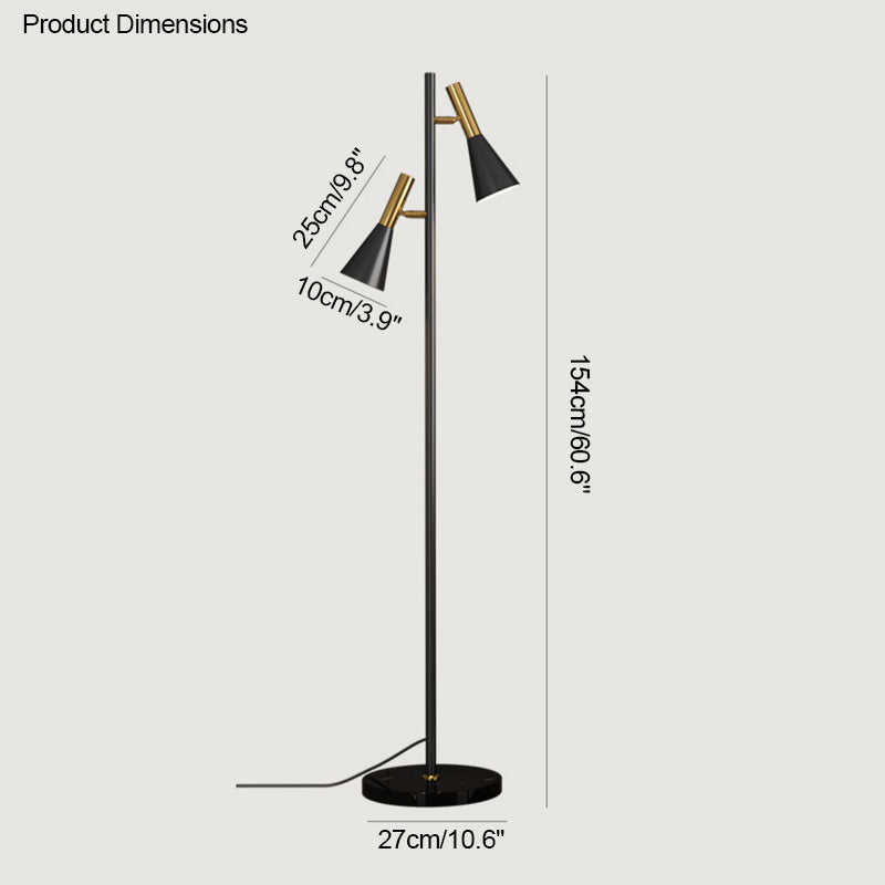 WOMO Lampadaire à 2 ampoules réglable-WM7067