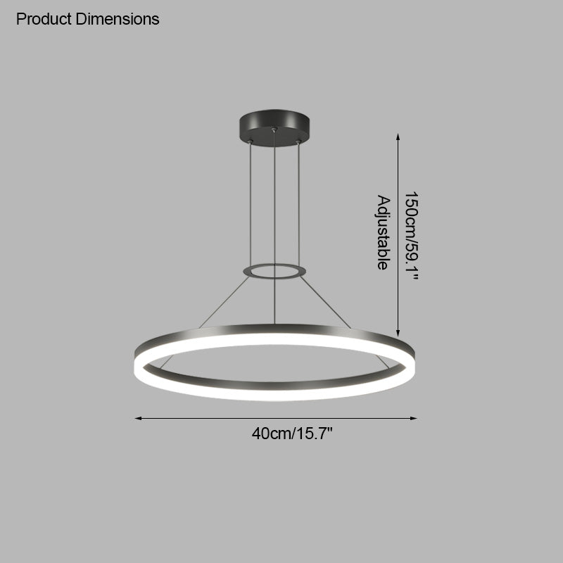 WOMO Lustre Cercle Led Noir/Blanc-WM2170