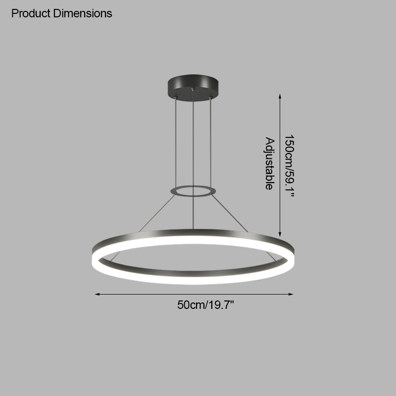 WOMO Lustre Cercle Led Noir/Blanc-WM2170