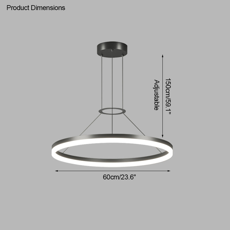 WOMO Lustre Cercle Led Noir/Blanc-WM2170