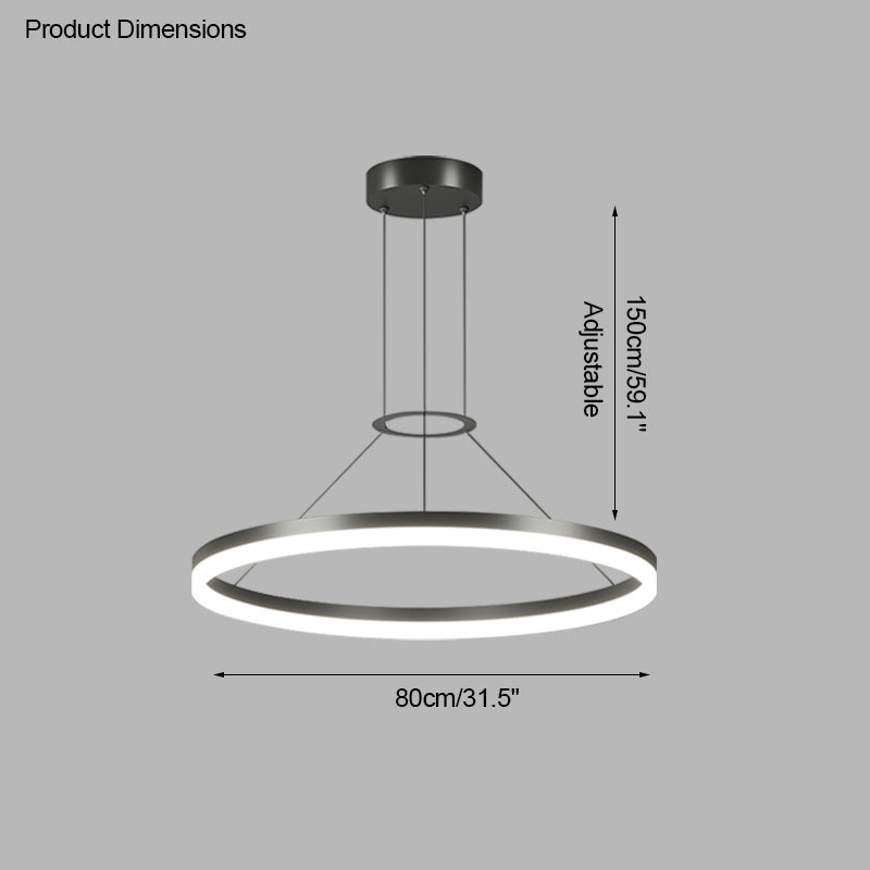 WOMO Lustre Cercle Led Noir/Blanc-WM2170