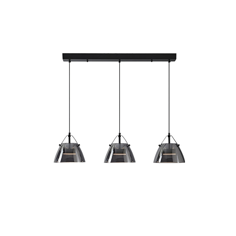WOMO 3 Light Suspension en verre fumé-WM2238