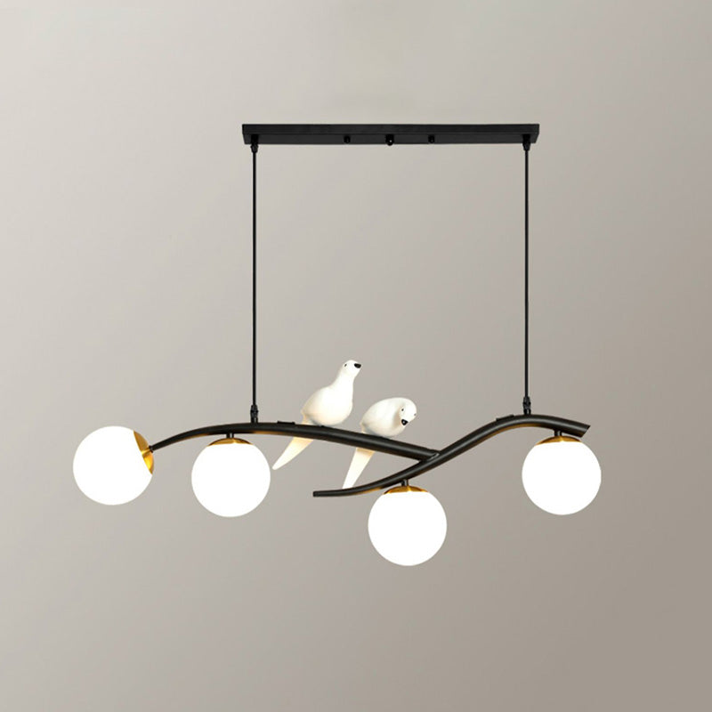 WOMO Lustre Branche Oiseau Boule Verre-WM2258
