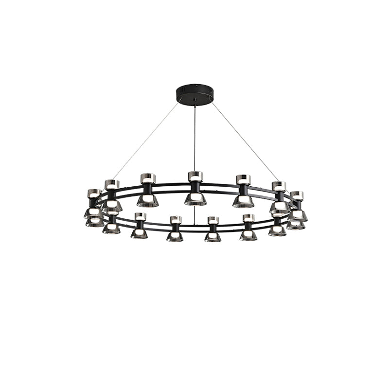 WOMO Lustre Bougie Verre Doré/Noir-WM2224