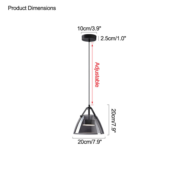 WOMO 3 Light Suspension en verre fumé-WM2238