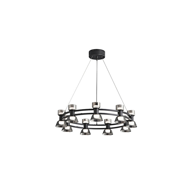 WOMO Lustre Bougie Verre Doré/Noir-WM2224
