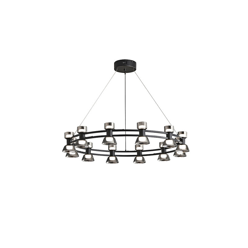 WOMO Lustre Bougie Verre Doré/Noir-WM2224