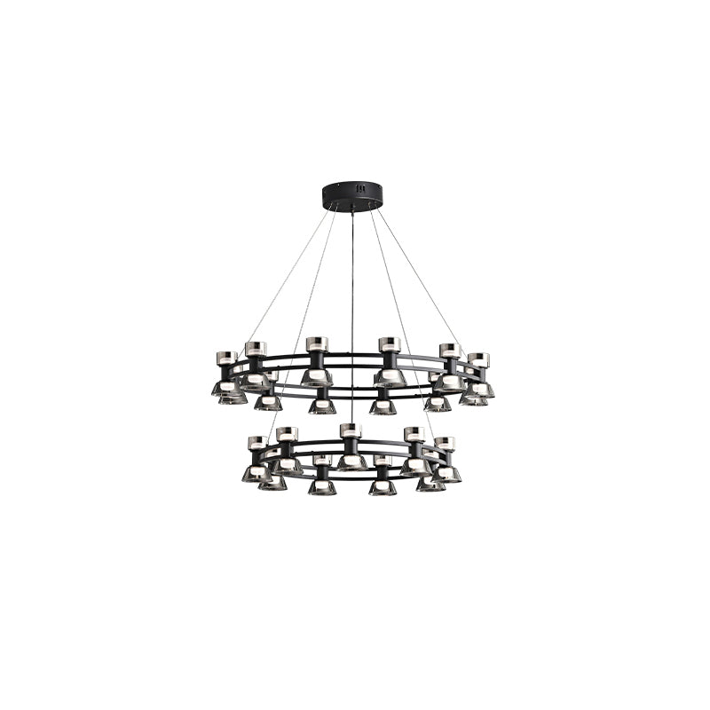 WOMO Lustre Bougie Verre Doré/Noir-WM2224