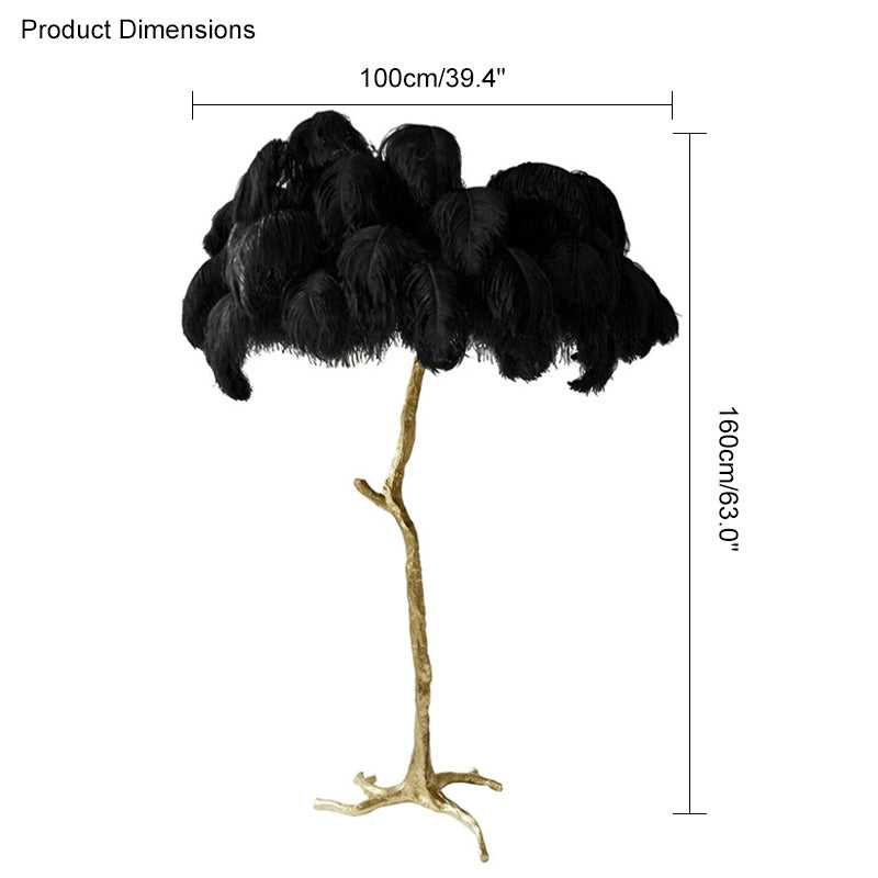 WOMO Lampe sur Pied Arbre Palmier Plumes - WM7000