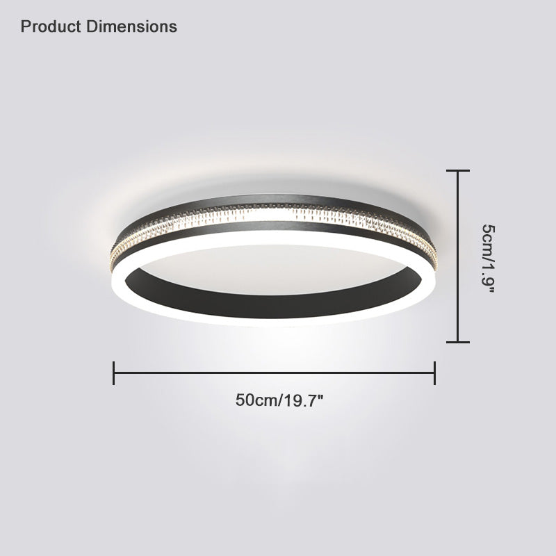 WOMO Plafonnier LED Carré Rond Noir - WM1058
