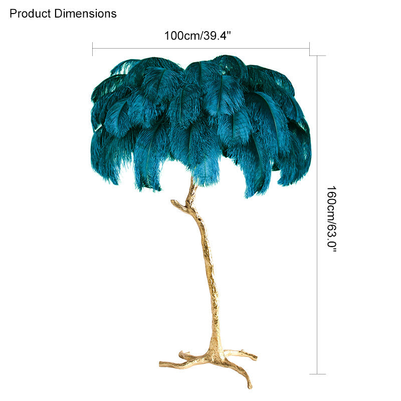 WOMO Lampe sur Pied Arbre Palmier Plumes - WM7000