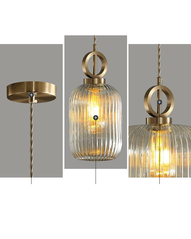 WOMO Suspension Abat Jour Verre Strié-WM2264