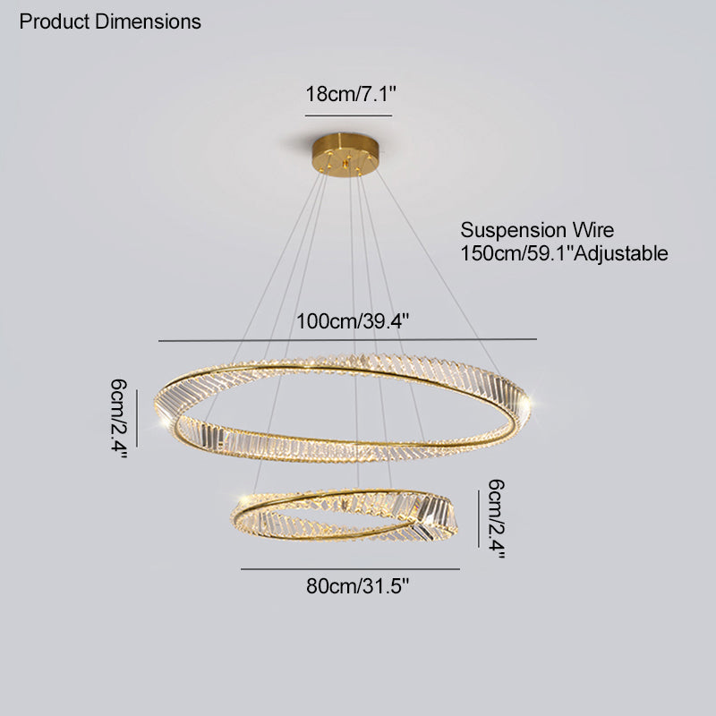 WOMO Crystal Circle Chandelier for Living Room - WM2191