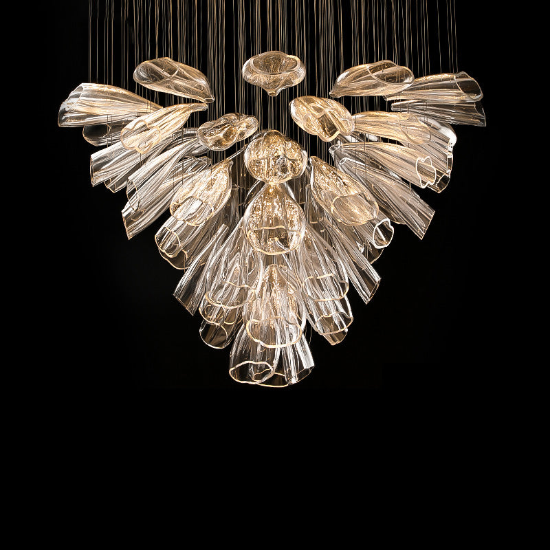 Lustre de foyer en verre à fleurs WOMO-WM2341