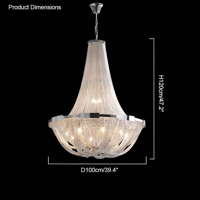 Lustre Empire en argent à pompons WOMO-WM2096