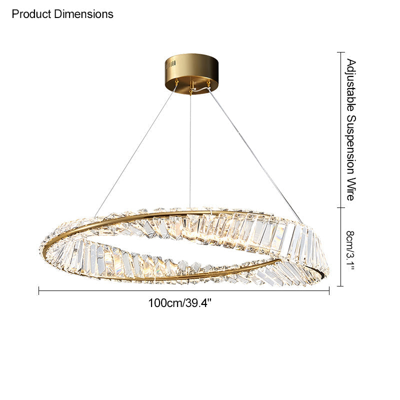 WOMO Crystal Circle Chandelier for Living Room - WM2191