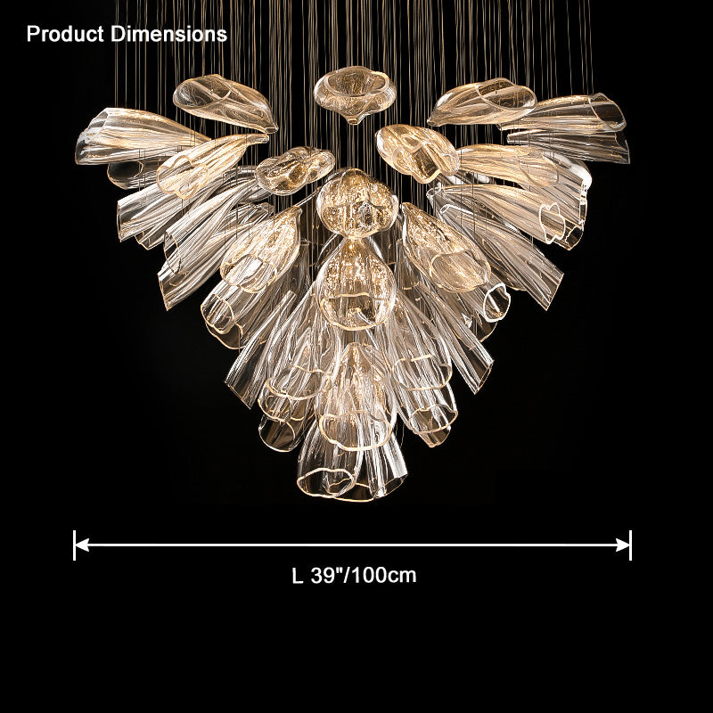 Lustre de foyer en verre à fleurs WOMO-WM2341