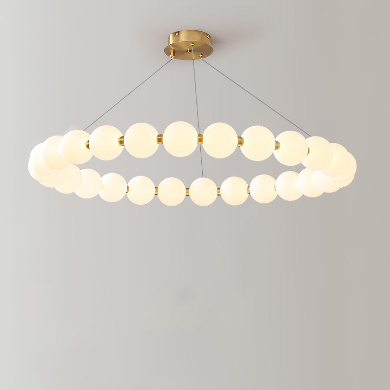 WOMO Lustre Cercle Perles Art Déco-WM2344