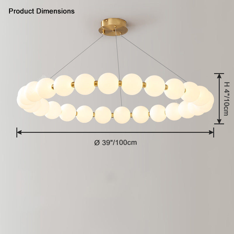 WOMO Lustre Cercle Perles Art Déco-WM2344