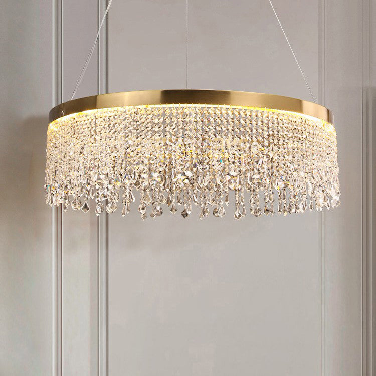 WOMO Lustre Rond Macramé Cristal-WM2362