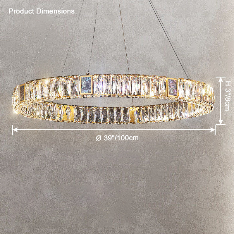 WOMO Luxury Round Golden Crystal LED Chandelier-WM2355