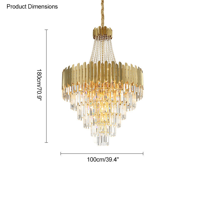 Lustre en cristal doré à plusieurs niveaux WOMO-WM2207