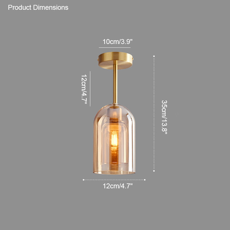 WOMO Suspension Verre Soufflé Fumé/Ambré -WM2108