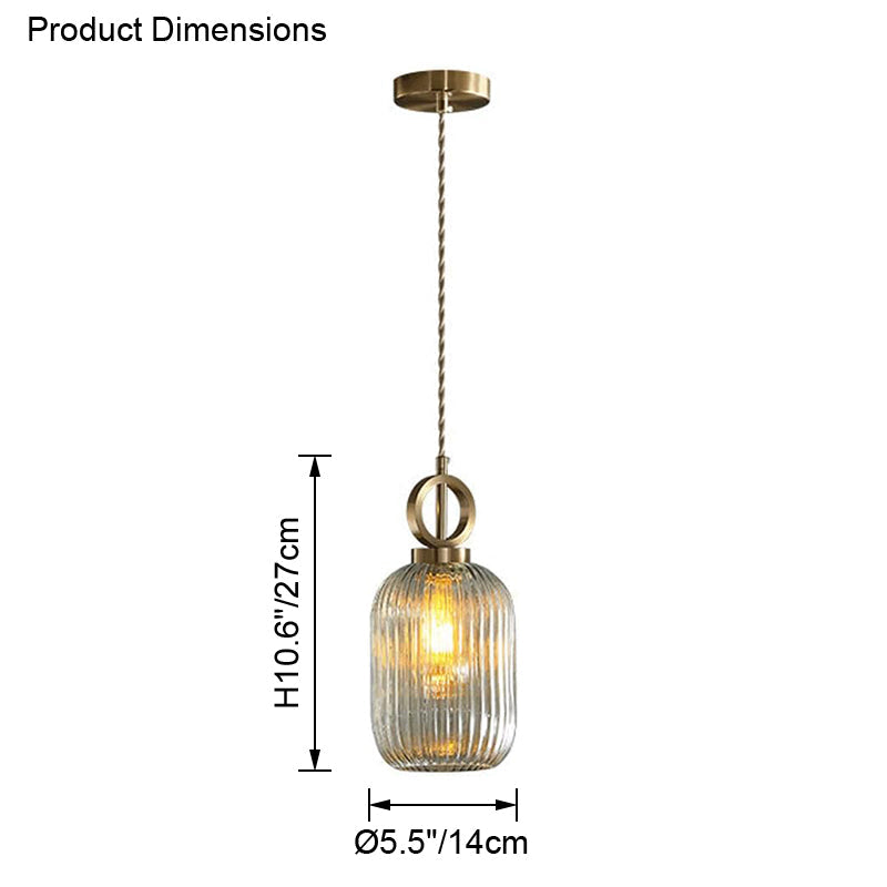 WOMO Suspension Abat Jour Verre Strié-WM2264