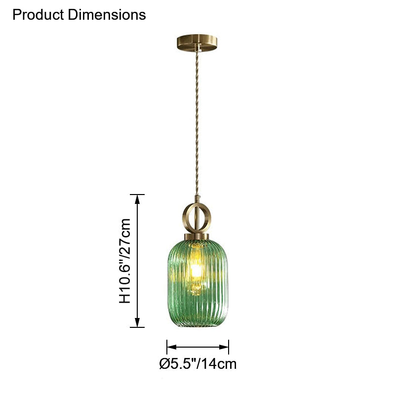 WOMO Suspension Abat Jour Verre Strié-WM2264