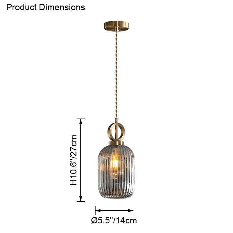 WOMO Suspension Abat Jour Verre Strié-WM2264