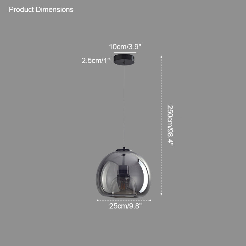 WOMO Suspension Verre Soufflé Fumé/Ambré -WM2108