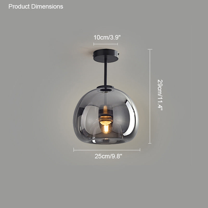 WOMO Suspension Verre Soufflé Fumé/Ambré -WM2108